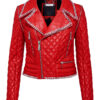Philipp Plein Teddy Bear Women's Leather Biker Jacket