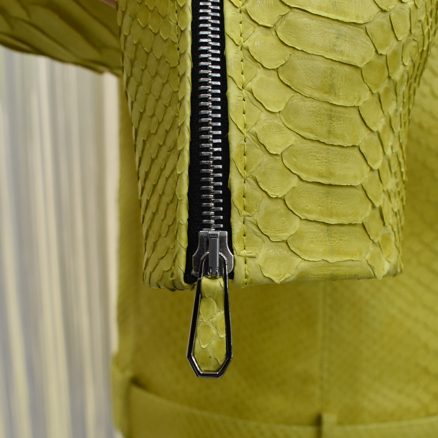 Womens Yellow Python Biker Jacket - Leather Guys: Leather jackets