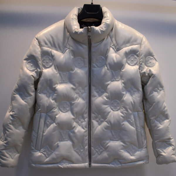 Louis Vuitton Replica White Leather Unisex Puffer Jacket