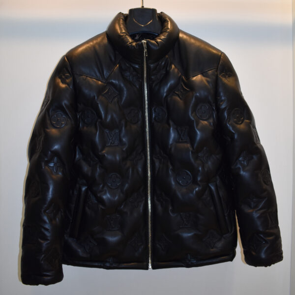 Louis Vuitton Replica Monogram Leather Unisex Puffer Jacket - Leather Guys