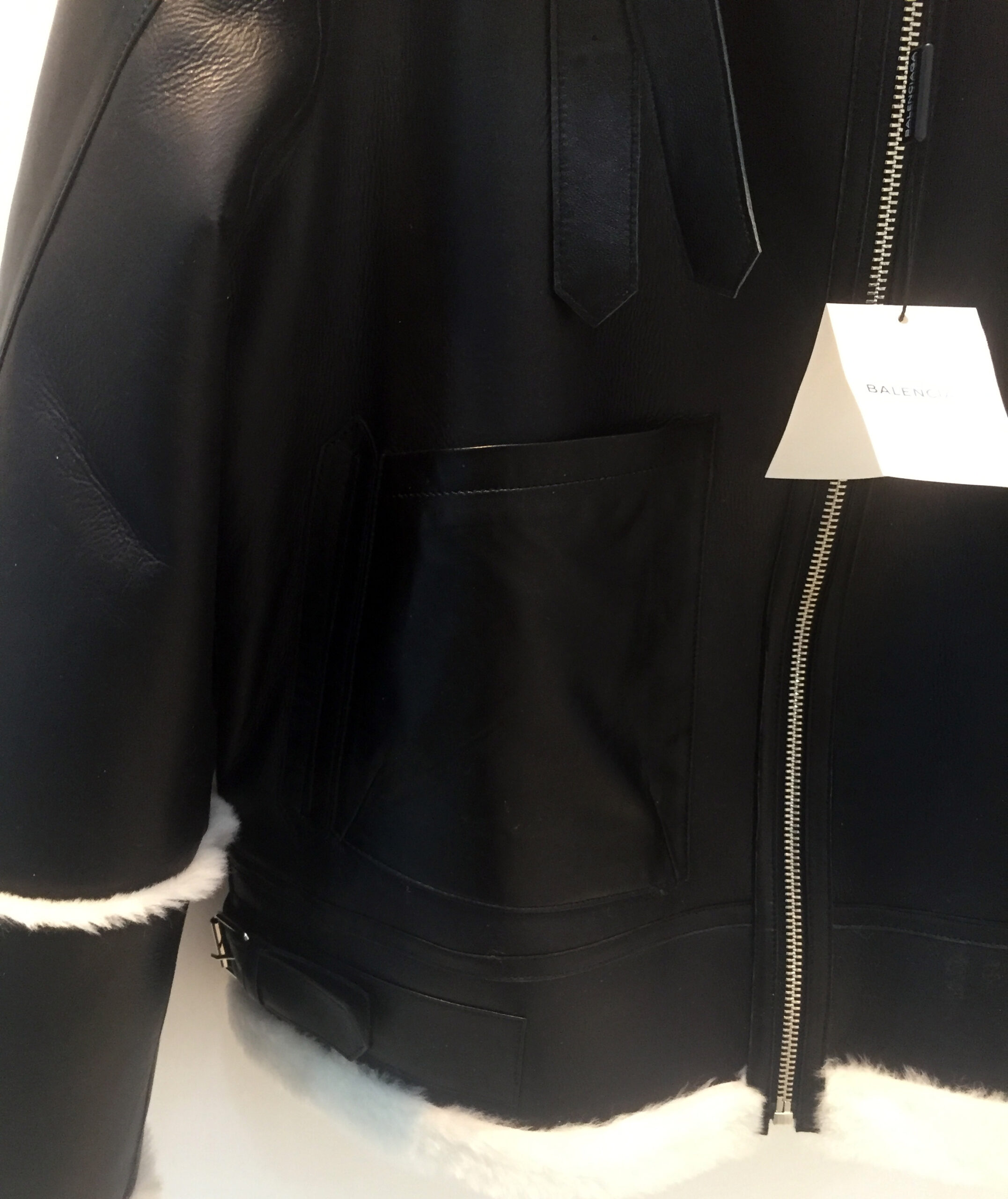 Balenciaga Replica Genuine Shearling Fur Coat - Leather Guys