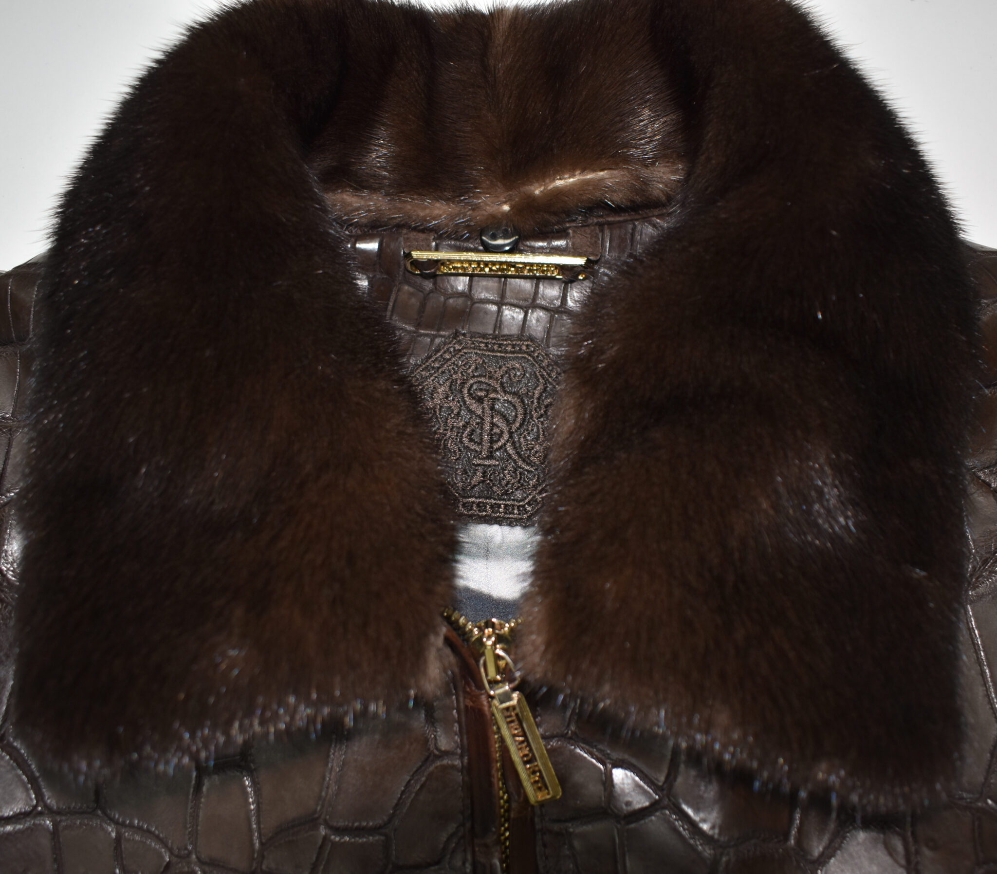 Forastera brown crocodile jacket main image 1