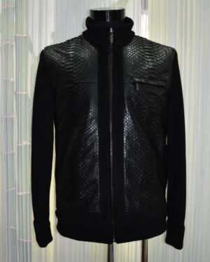 Python Leather Wool Jacket