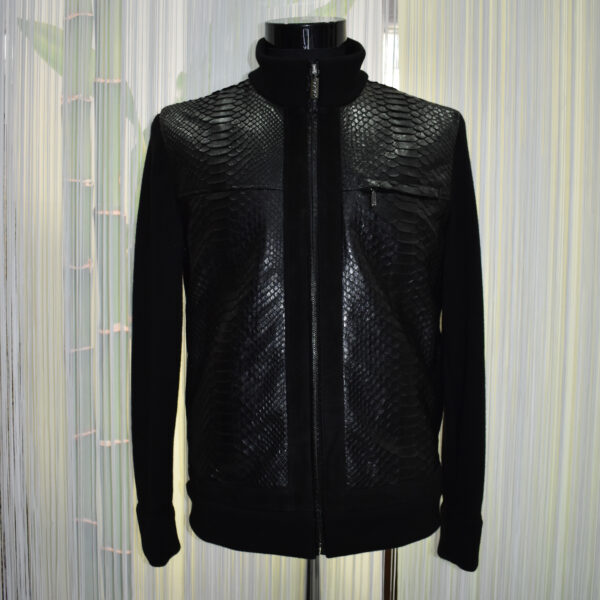Python Leather Wool Jacket