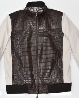 SR Brown Crocodile Leather Jacket