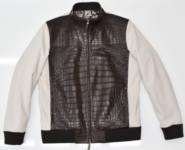 SR Brown Crocodile Leather Jacket