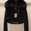 Valentino Women's Leather Jacket With Fox Fur Collar