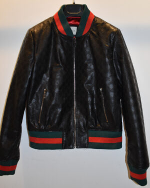 Gucci Women's Black Mickey Mouse Leather Jacket