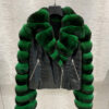 Women's Crocodile Leather Jacket With Chinchilla Fur