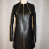 Womens Python Leather Long Dress Coat