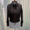 Womens Brown Python Bomber Jacket