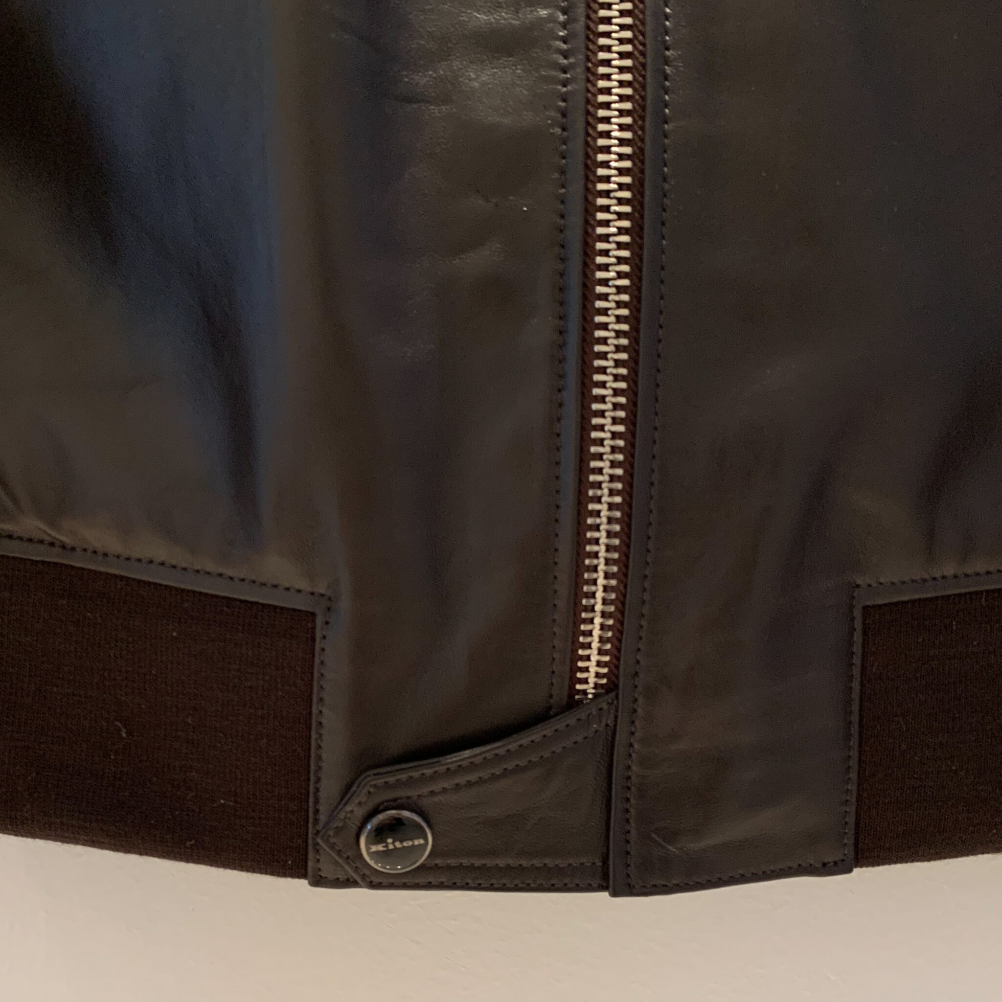 Kiton Brown Replica Leather Bomber Jacket - Leather Guys