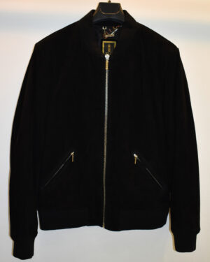 Black Suede Bomber Jacket