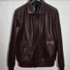 Burgundy Replica Leather Bomber Jacket