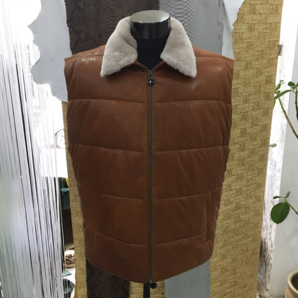 Kiton Fur Lining Leather Vest