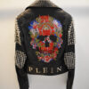Philipp Plein Women's Skull Leather Biker Jacket