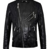 Philipp Plein Black Python Skin Biker Jacket