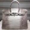 Hermes Himalaya Crocodile Birkin Handbag