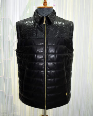 SR Python Trim Leather Vest