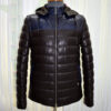 Stefano Ricci Python Trim Quilted Puffer Leather Jacket