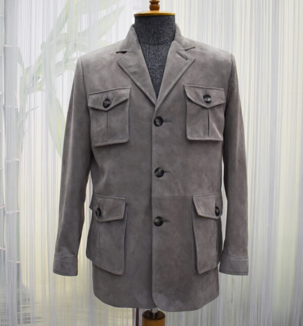 SR Grey Suede Long Jacket