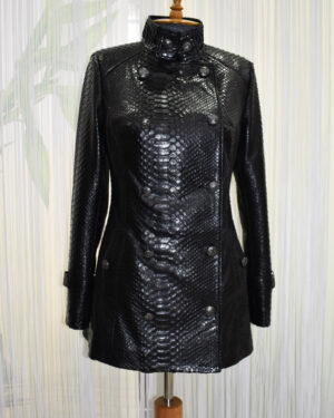 Dolce Gabbana Women Python Leather Overcoat