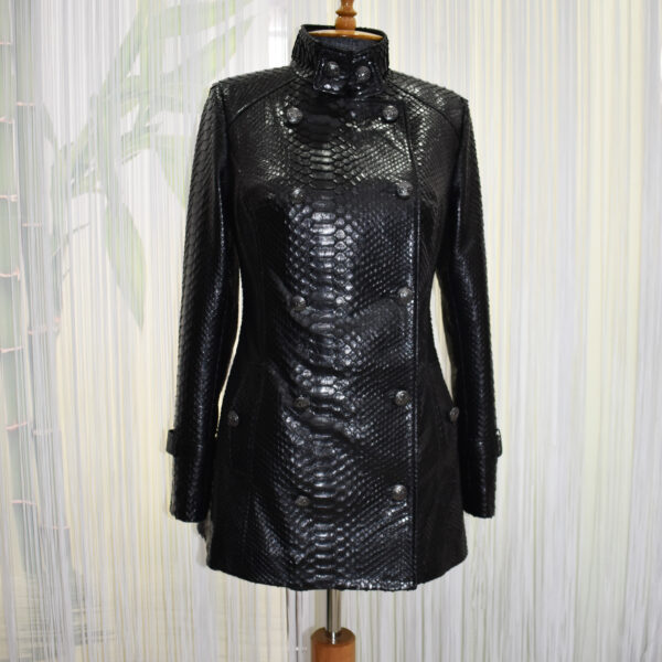 Dolce Gabbana Women Python Leather Overcoat