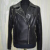 Womens Python Trim Leather Biker Jacket