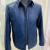 Blue Python Leather Jacket