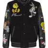 Philipp Plein Leather Sleeves Looney Tunes Jacket