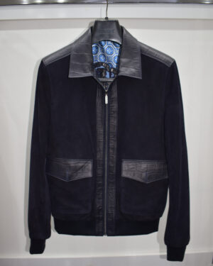 SR Navy Blue Suede Jacket