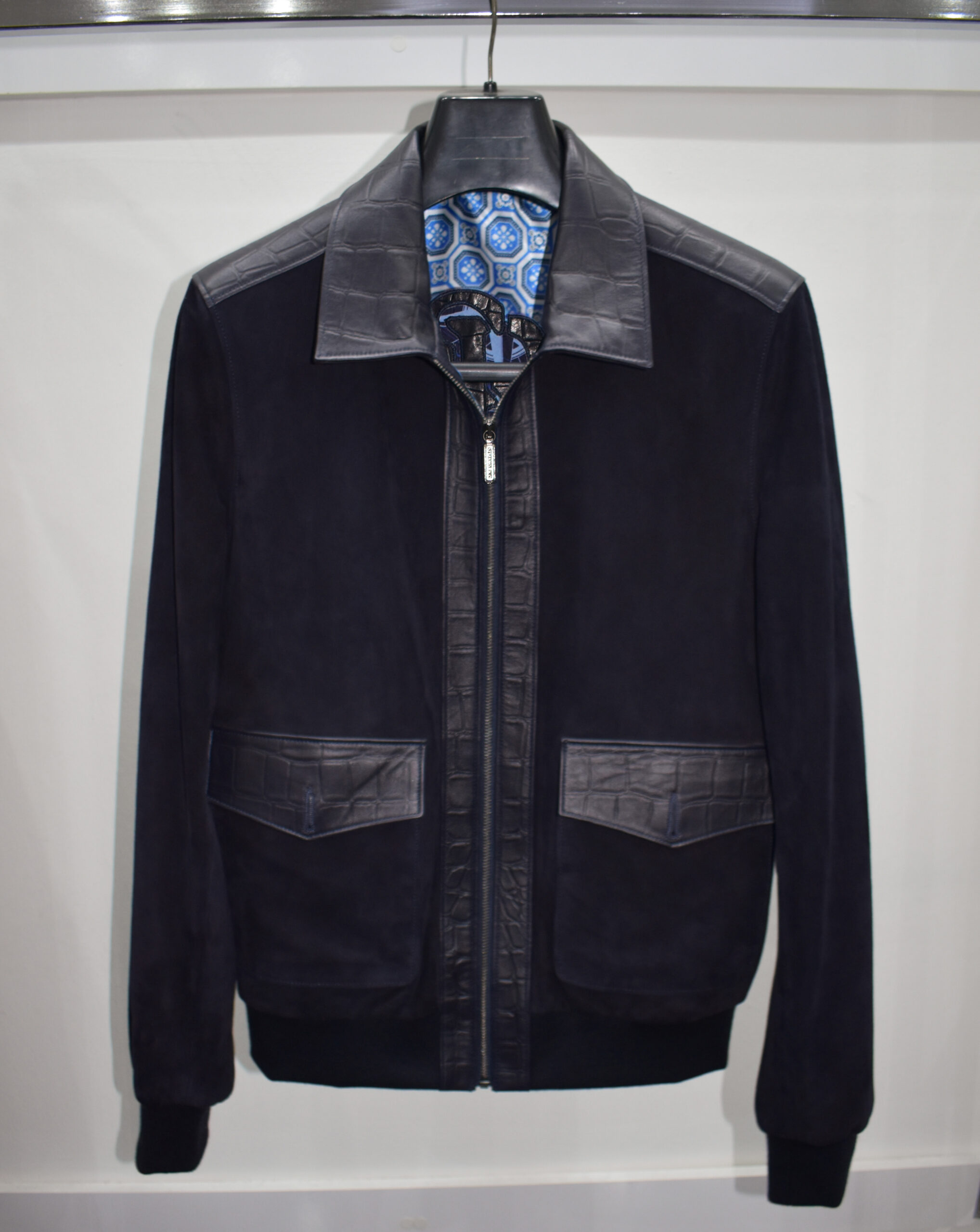 SR Navy Blue Suede Jacket