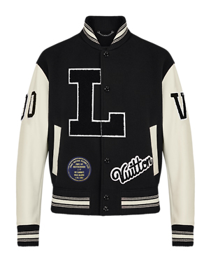 Louis Vuitton Black Baseball Leather Jacket