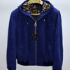 Blue Suede Hoodie Jacket