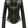 Philipp Plein Women Crystal Leather Jacket