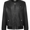 Philipp Plein Black Icon Leather Bomber Jacket