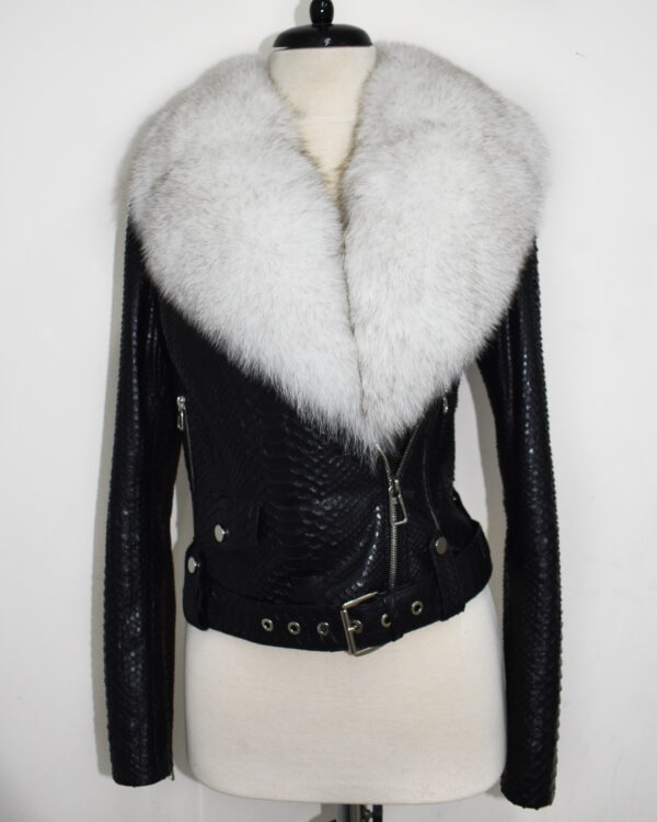 Women's Fox Fur Collar Python Jacket