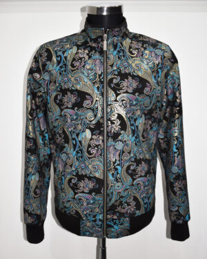 Motif Printed Suede Jacket