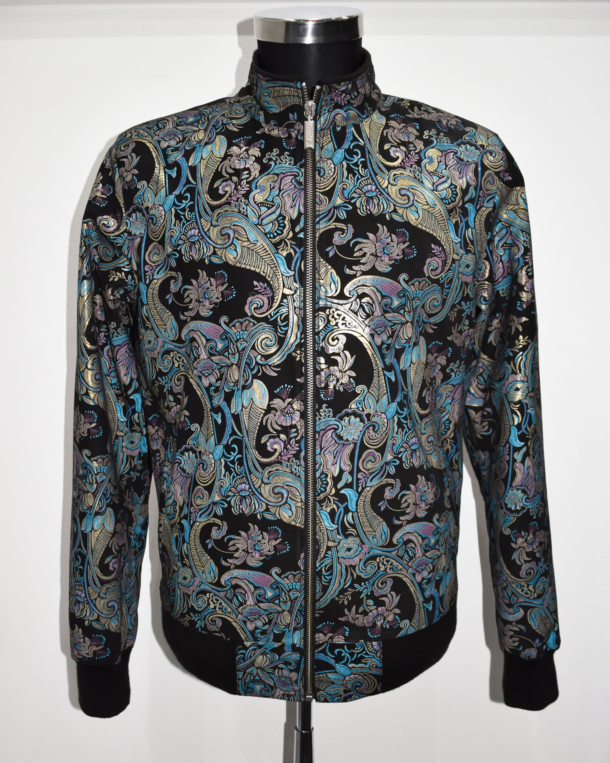 Motif Printed Suede Jacket