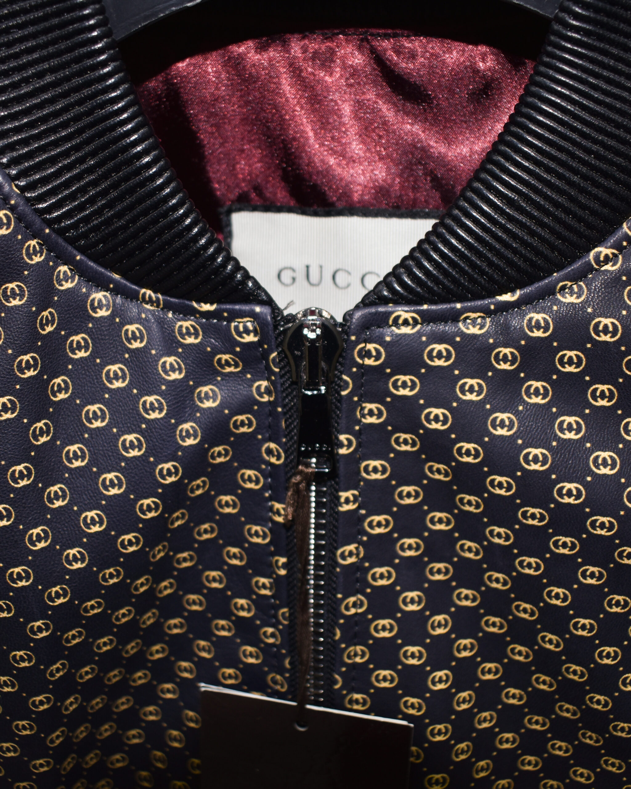 Gucci Black Yellow Leather Jacket Leather Guys