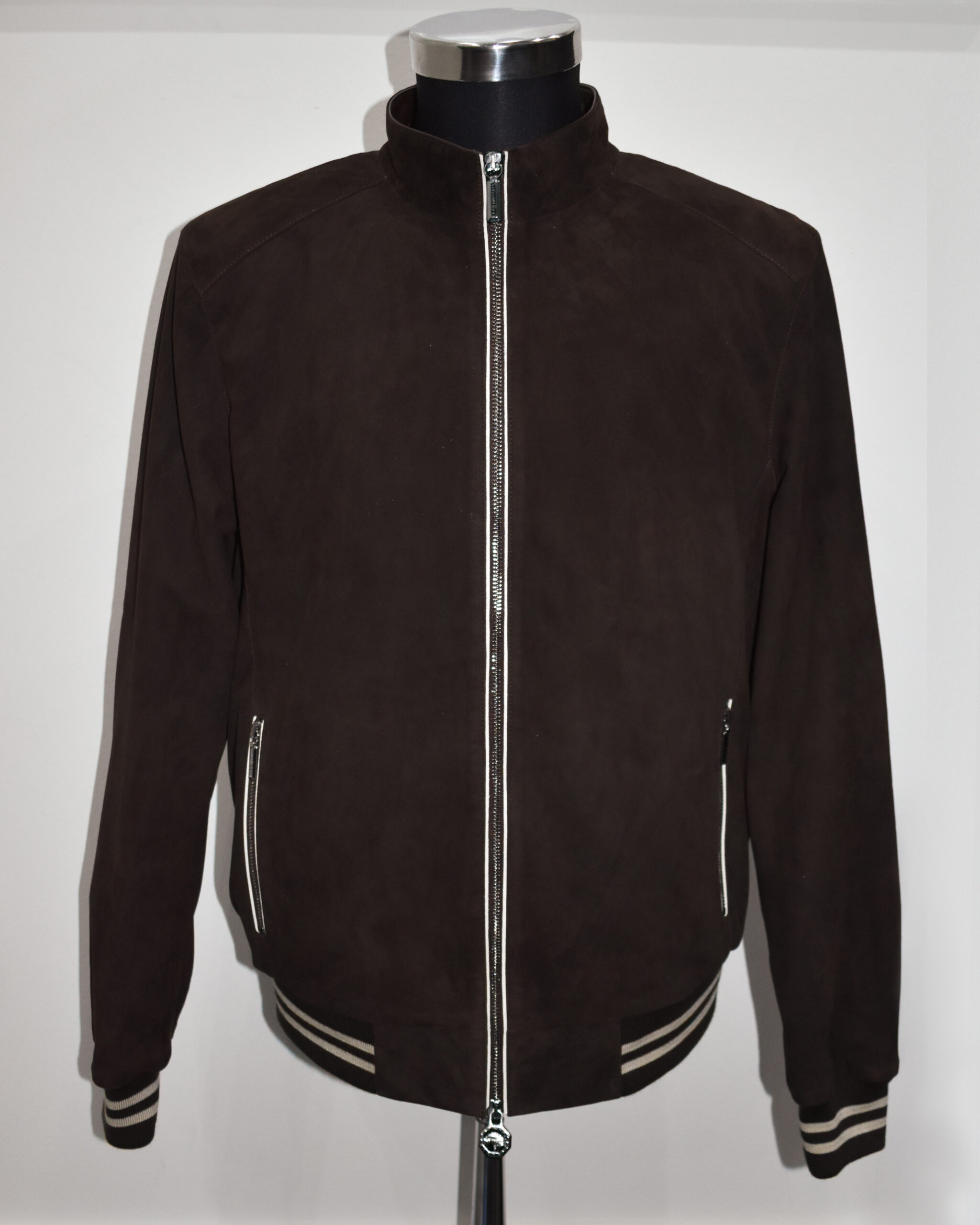 SR Brown Bomber Suede Jacket - Leather Guys