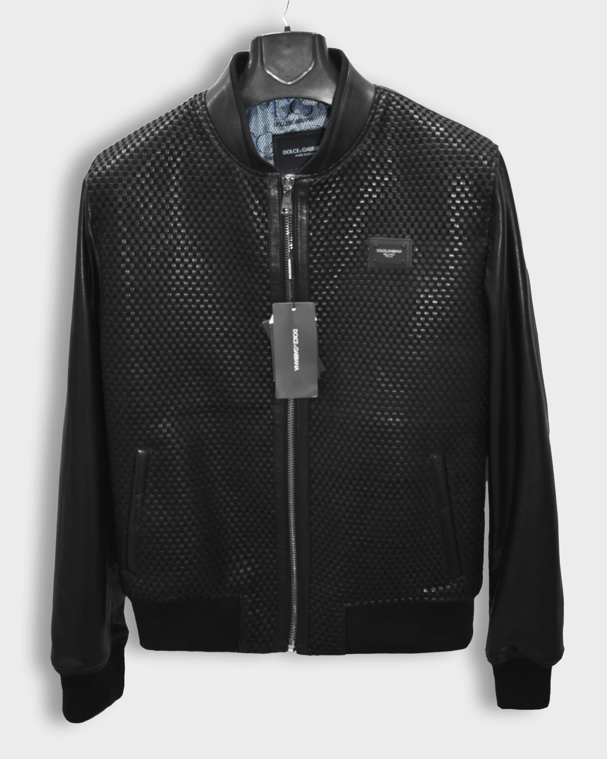 Dolce Gabbana Hand Knit Leather Jacket