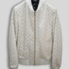 Louis Vuitton Replica White Leather Unisex Jacket