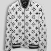 Louis Vuitton Replica Black White Leather Unisex Jacket