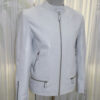 White Genuine Python Leather Moto Jacket