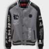 Philipp Plein Teddy Bear Grey Black Leather Jacket
