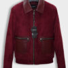 Dolce Gabbana Burgundy Suede Jacket