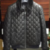Mink Fur Collar Quilted Leather Jacket