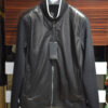 Brioni Textile Sleeves Leather Jacket