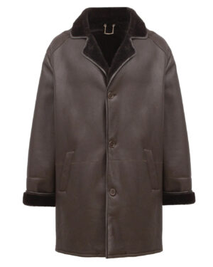 Brown Genuine Shearling Fur Coat